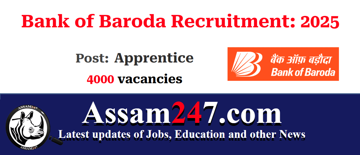 Bank of Baroda Recruitment 2025 – Apply Online for 4000 Apprentice Vacancies