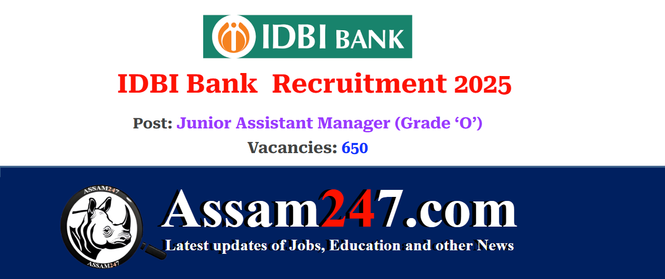 IDBI Bank Assistant Manager Recruitment 2025 – Apply Online for 650 Vacancies