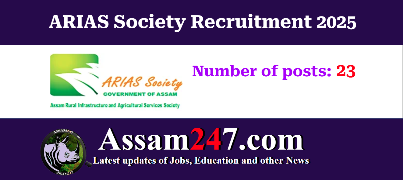 ARIAS Society Recruitment 2025: Apply for 23 Specialist Vacancies in Assam