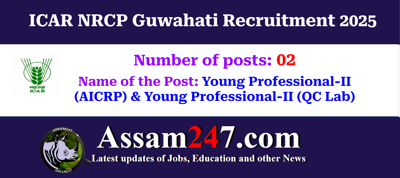 ICAR NRCP Guwahati Recruitment 2025 – Assam Career