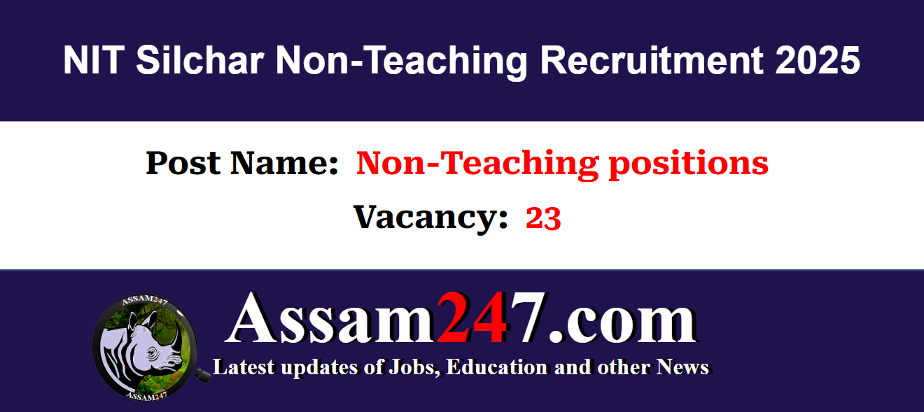 NIT Silchar Non-Teaching Recruitment 2025 – 23 Posts Notification & Apply Link
